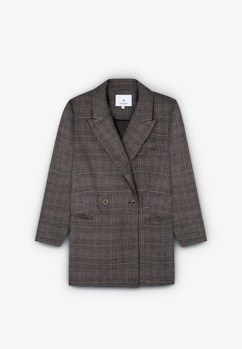BROWN CHECK BLAZER