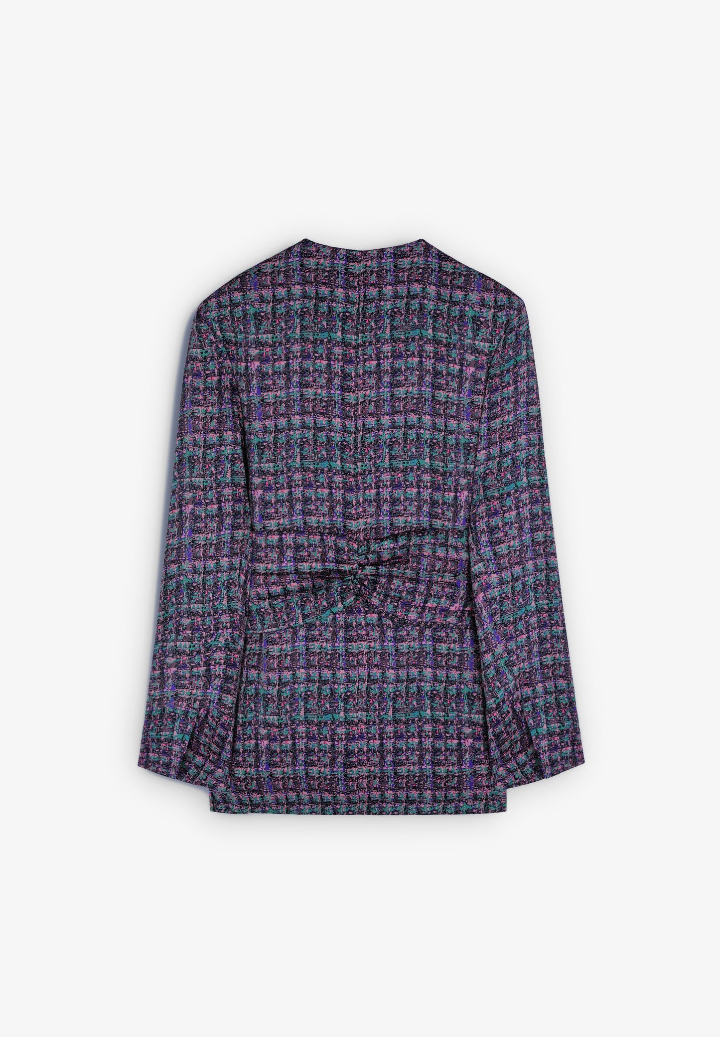 CHECK BLAZER WITH BOW