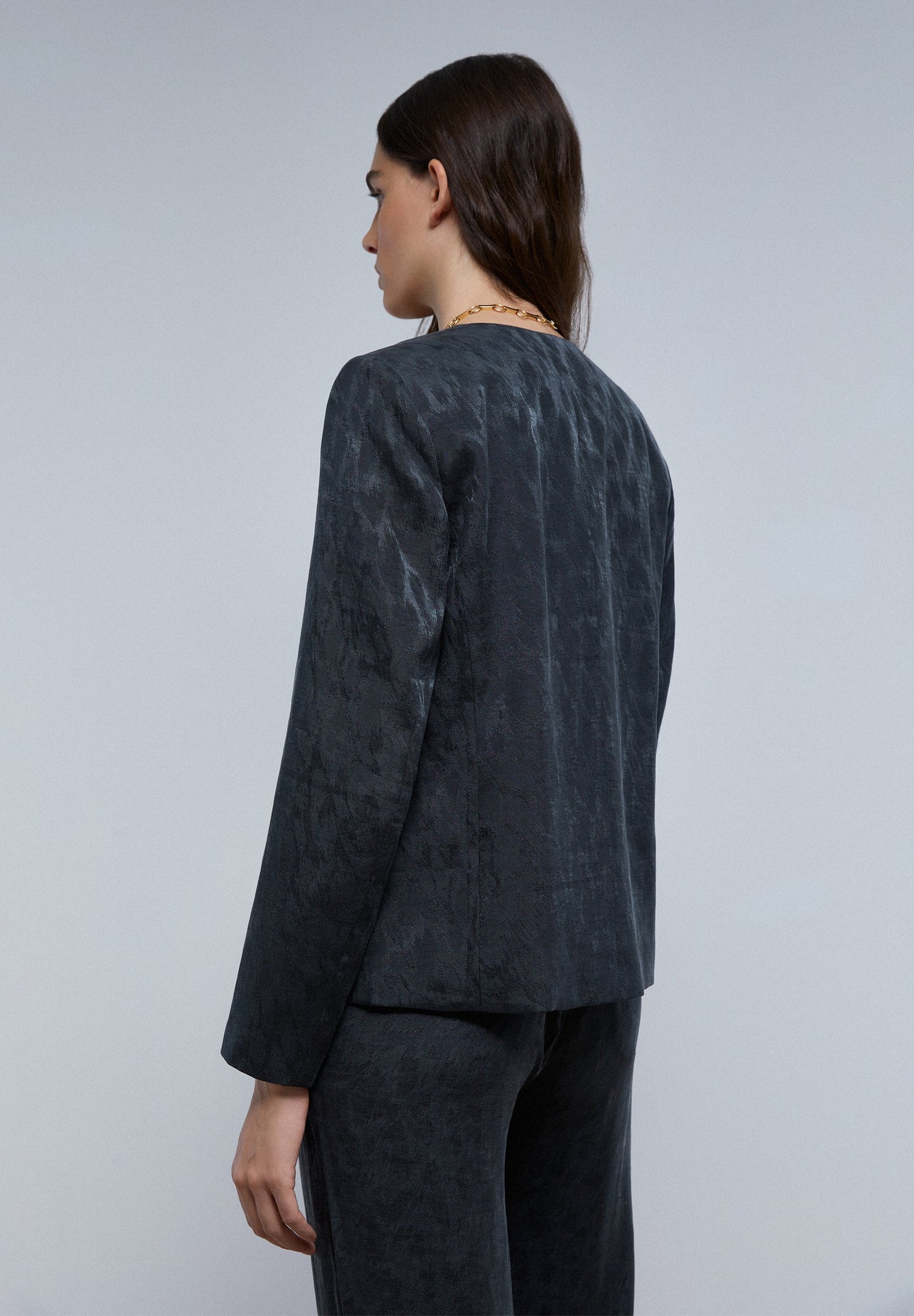 ANIMAL PRINT BLAZER WITHOUT LAPEL