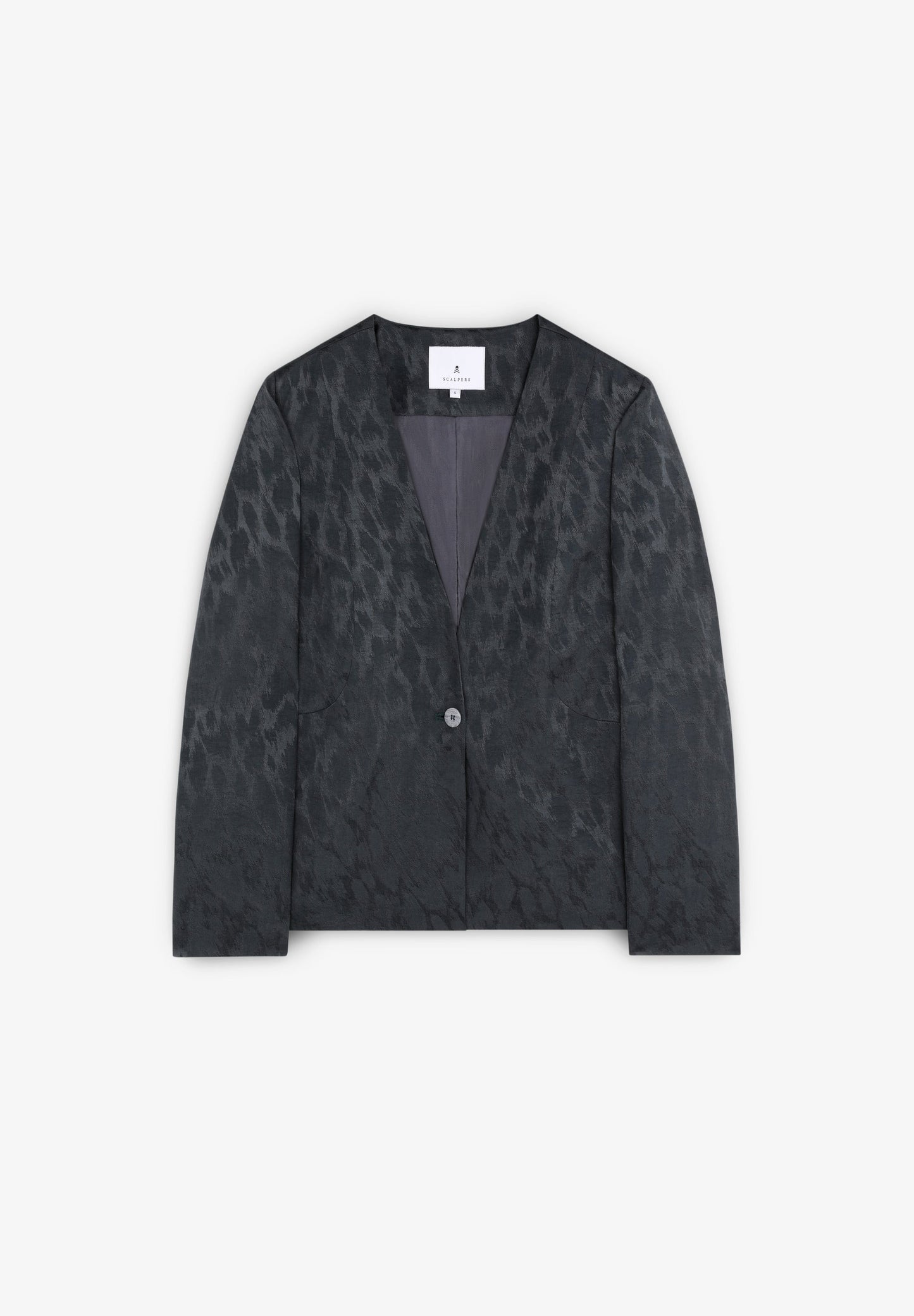 ANIMAL PRINT BLAZER WITHOUT LAPEL