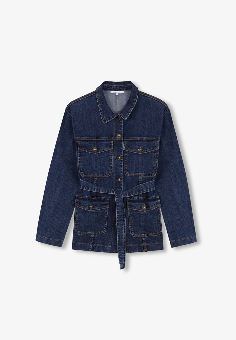 DENIM JACKET WITH BELT