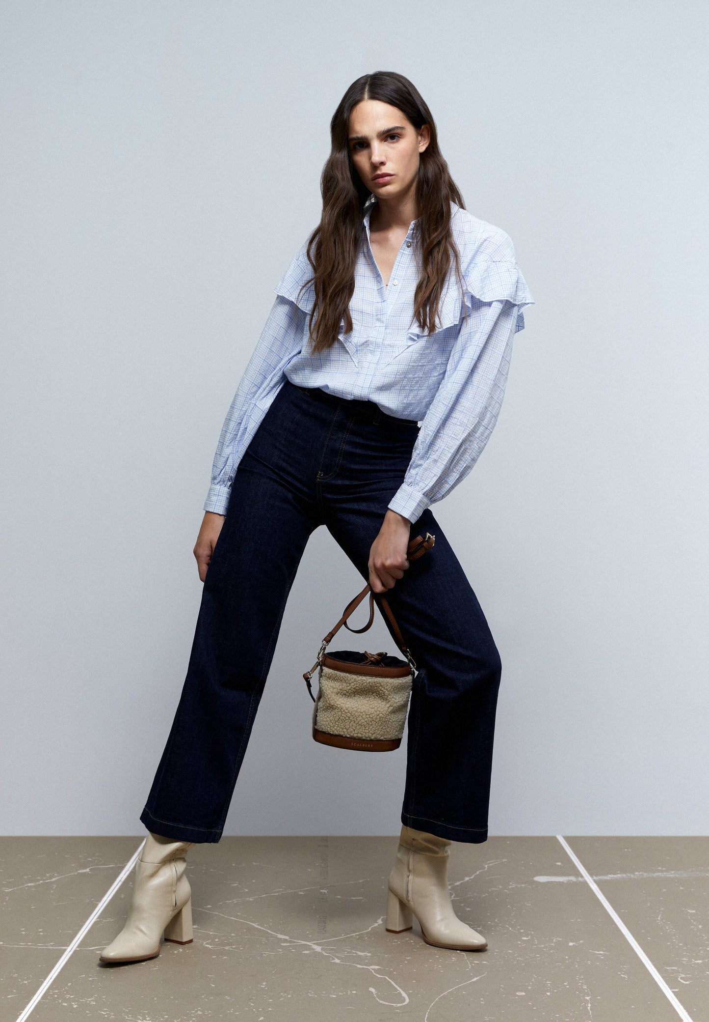 SHIRT WITH FRILL ON THE YOKE