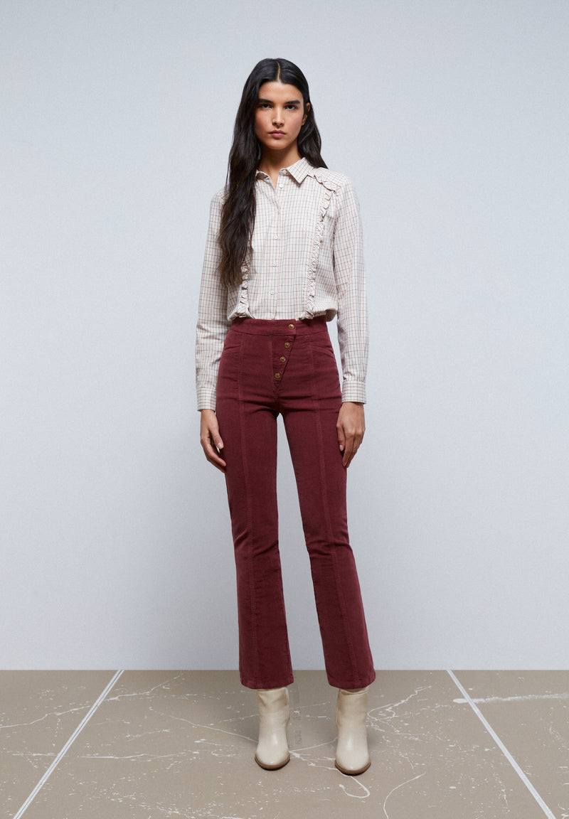 RUFFLED CHECK SHIRT