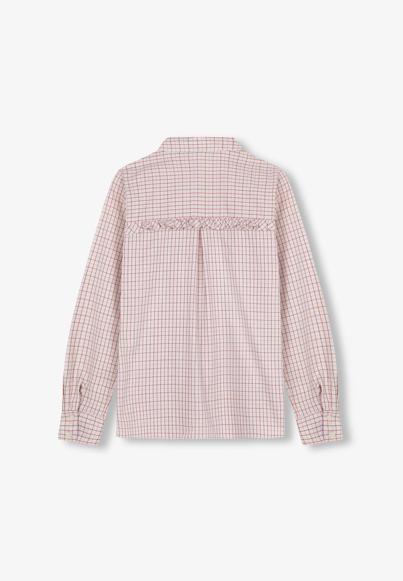 RUFFLED CHECK SHIRT