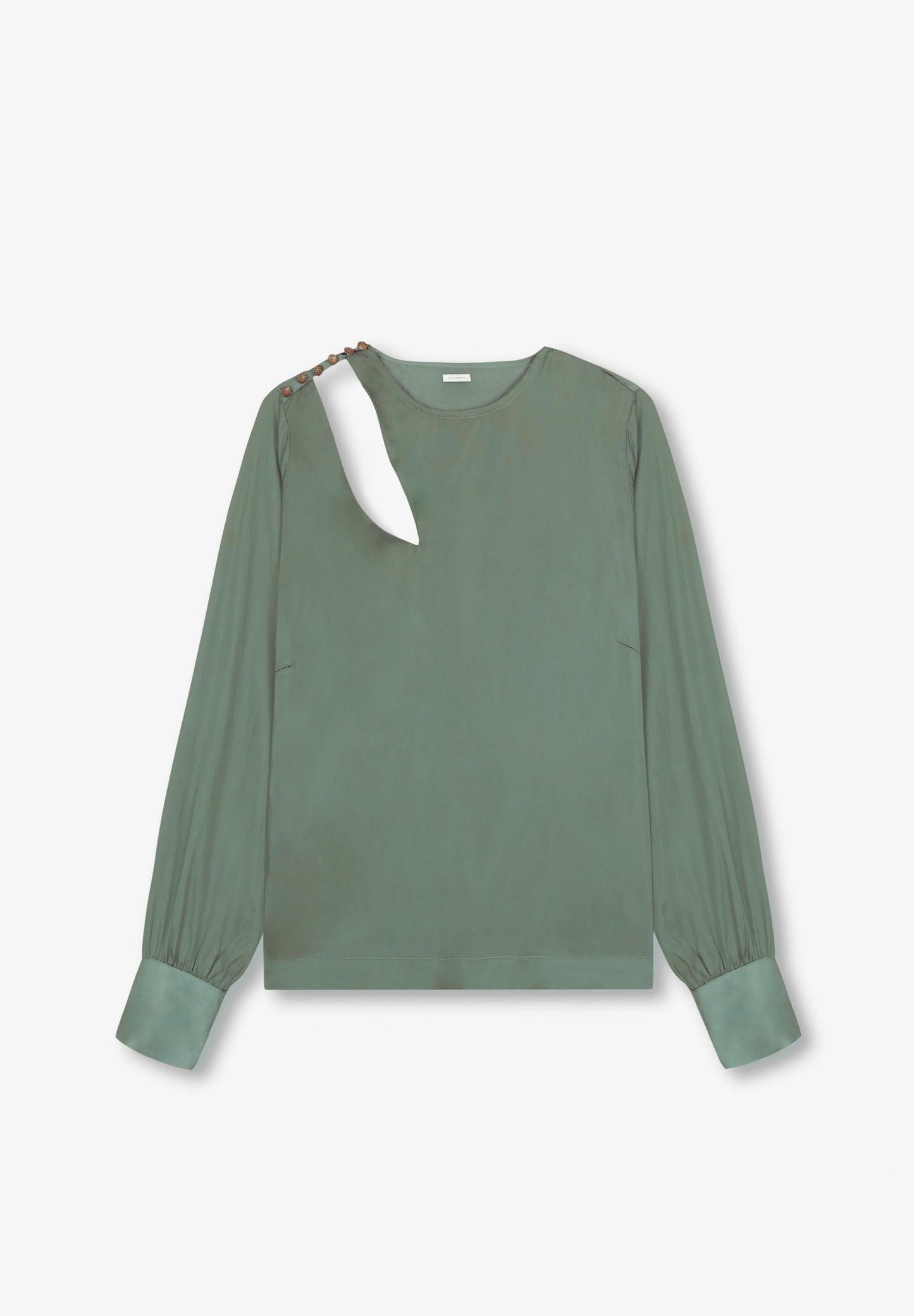 SATIN BLOUSE WITH SHOULDER SLIT