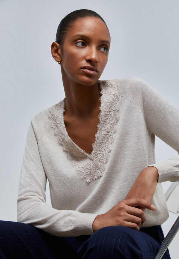 LACE DETAIL SWEATER