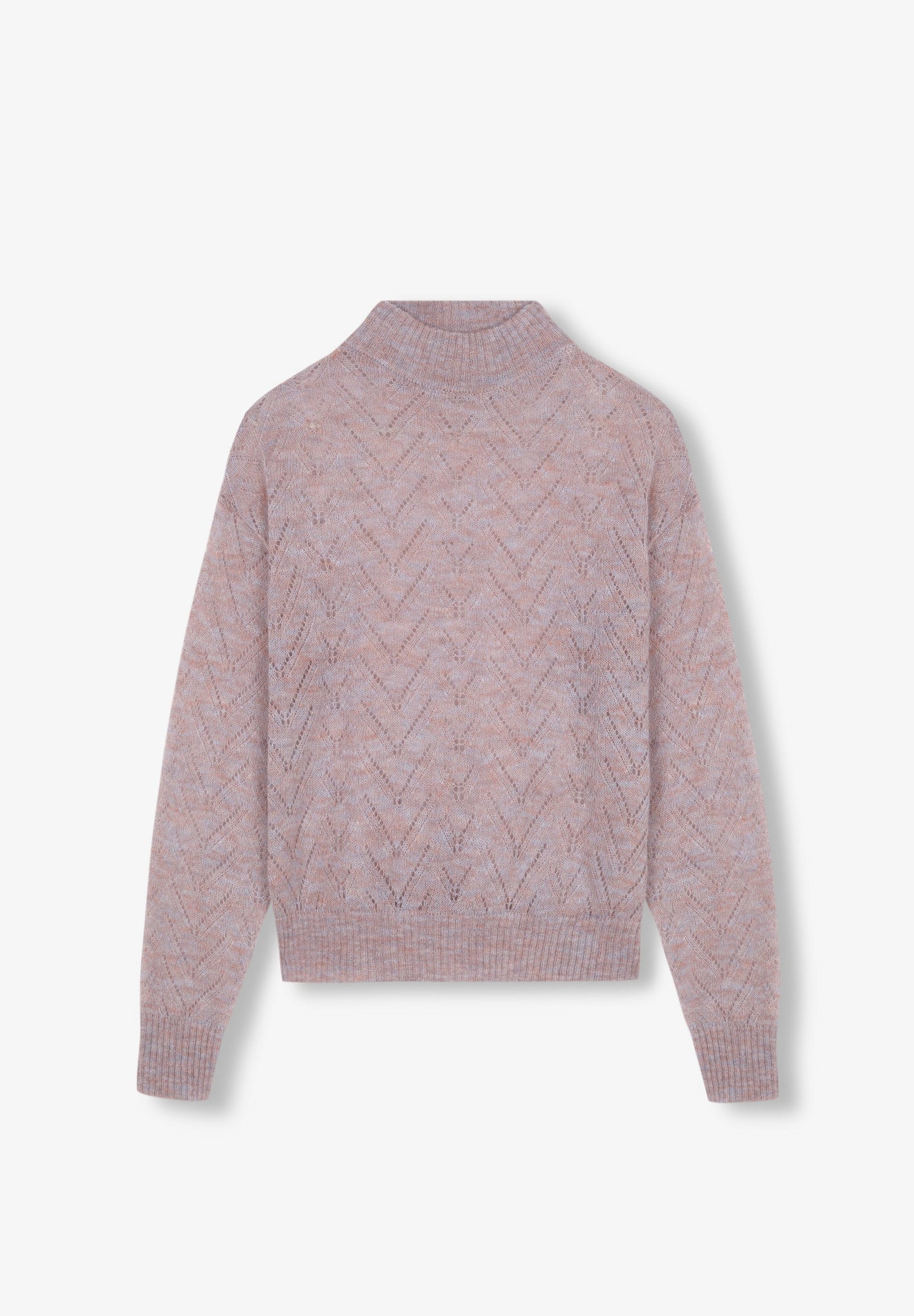 DIE-CUT SWEATER WITH PERKINS COLLAR