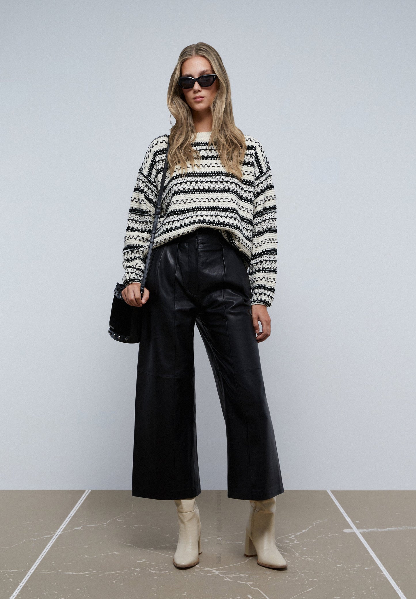 STRIPED CROCHET SWEATER