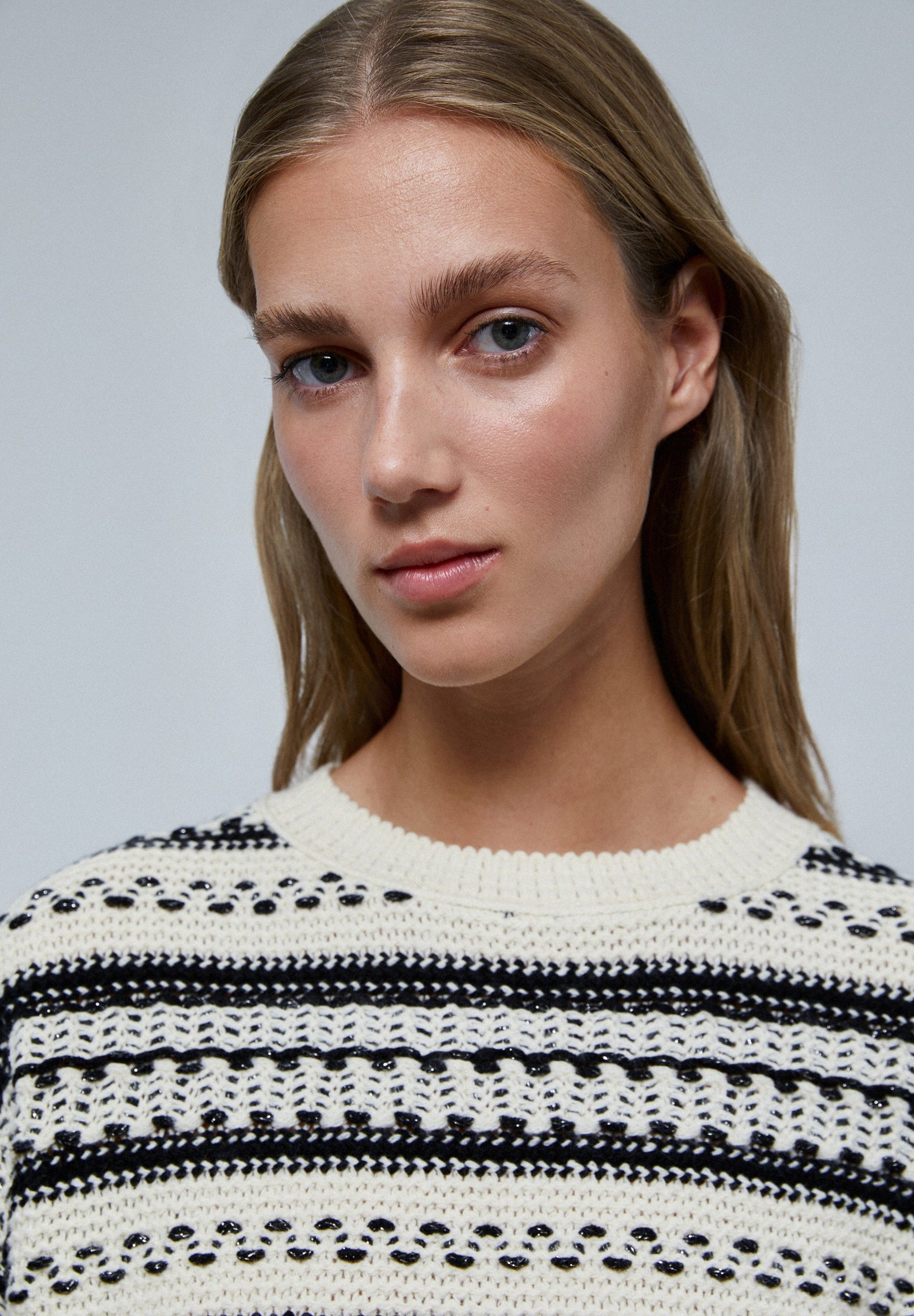 STRIPED CROCHET SWEATER