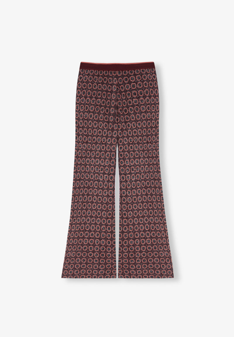 ANKLE FLARE KNITTED TROUSERS WITH LUREX