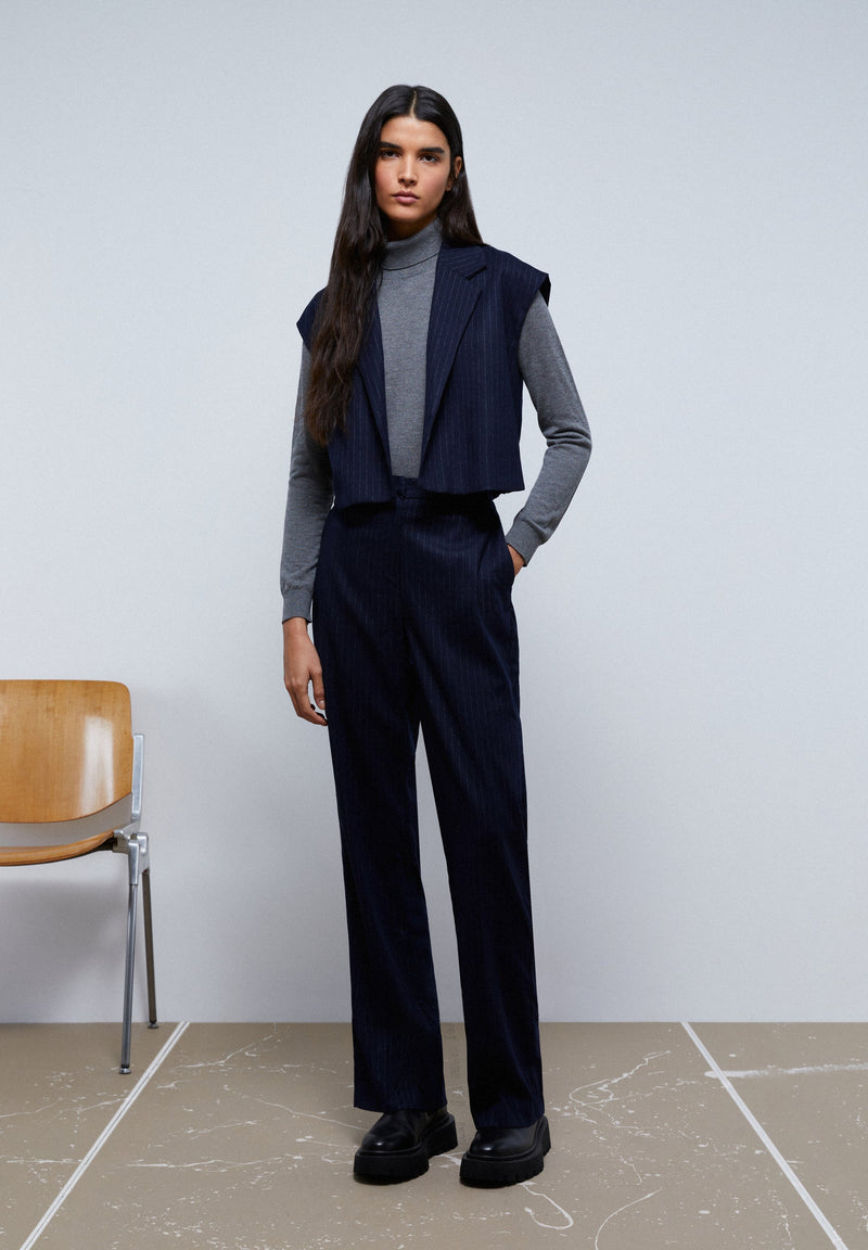 STRAIGHT PINSTRIPE TROUSERS