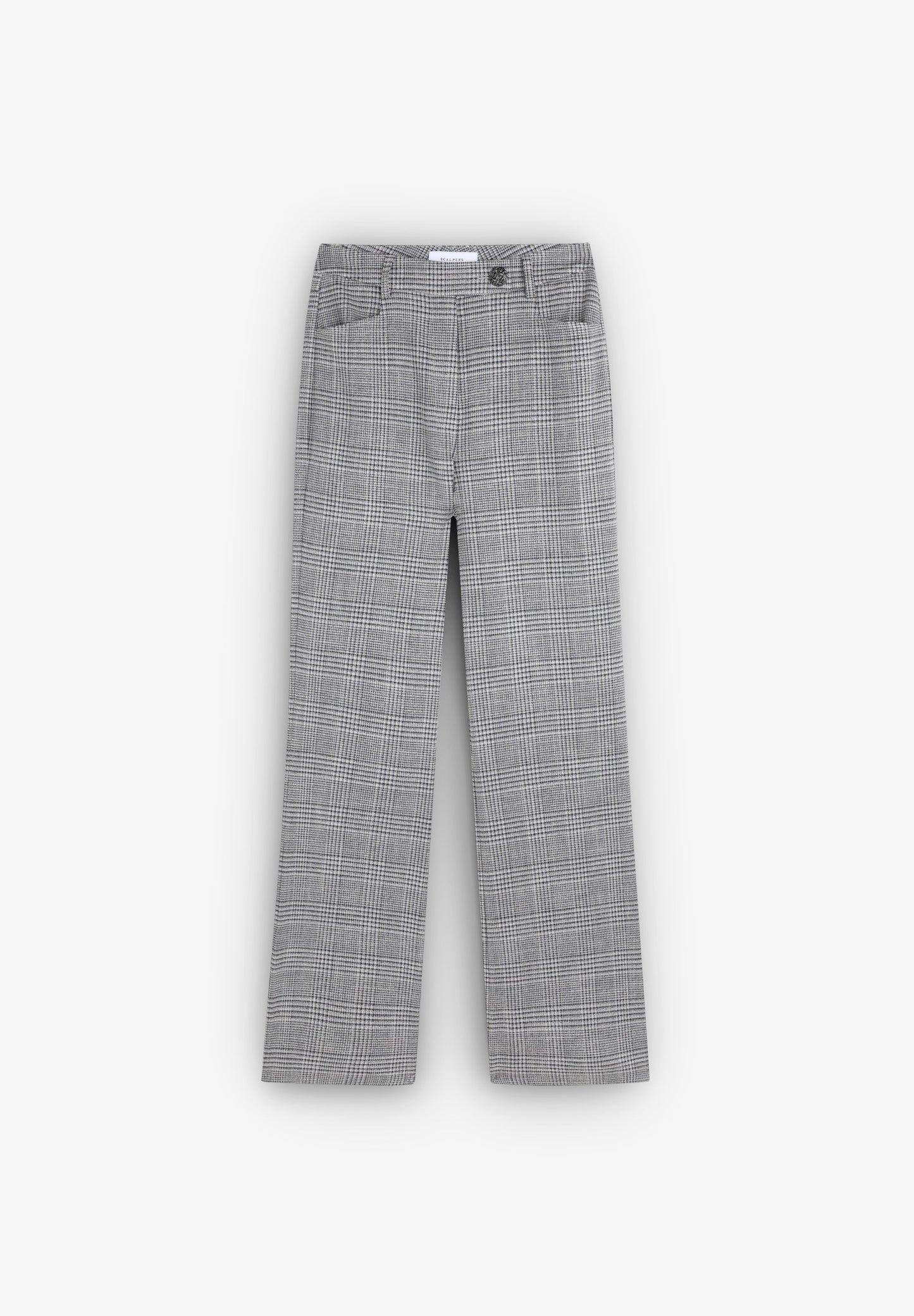 CHECK TROUSERS WITH BUTTON DETAIL