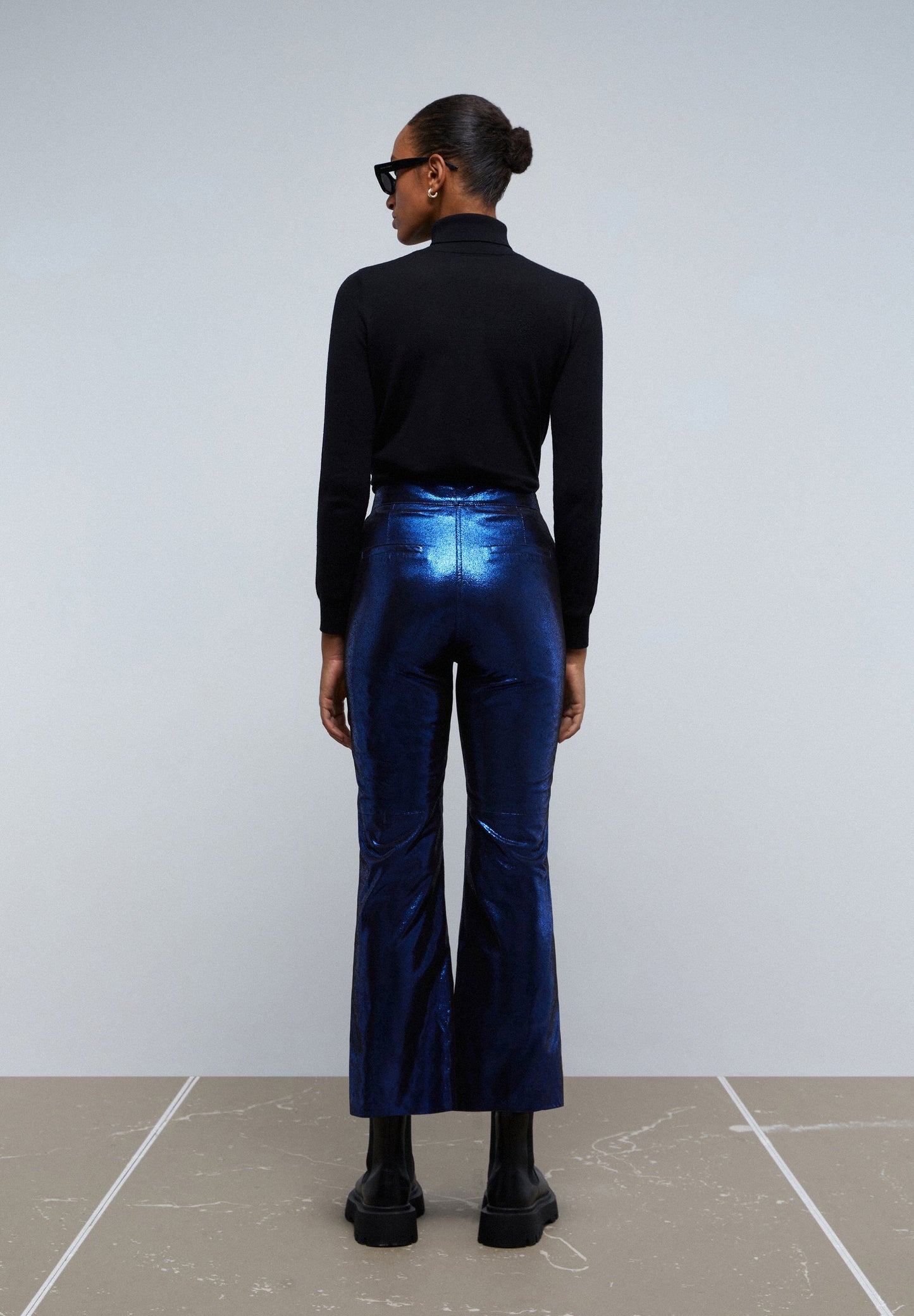 METALLIC FLARED TROUSERS