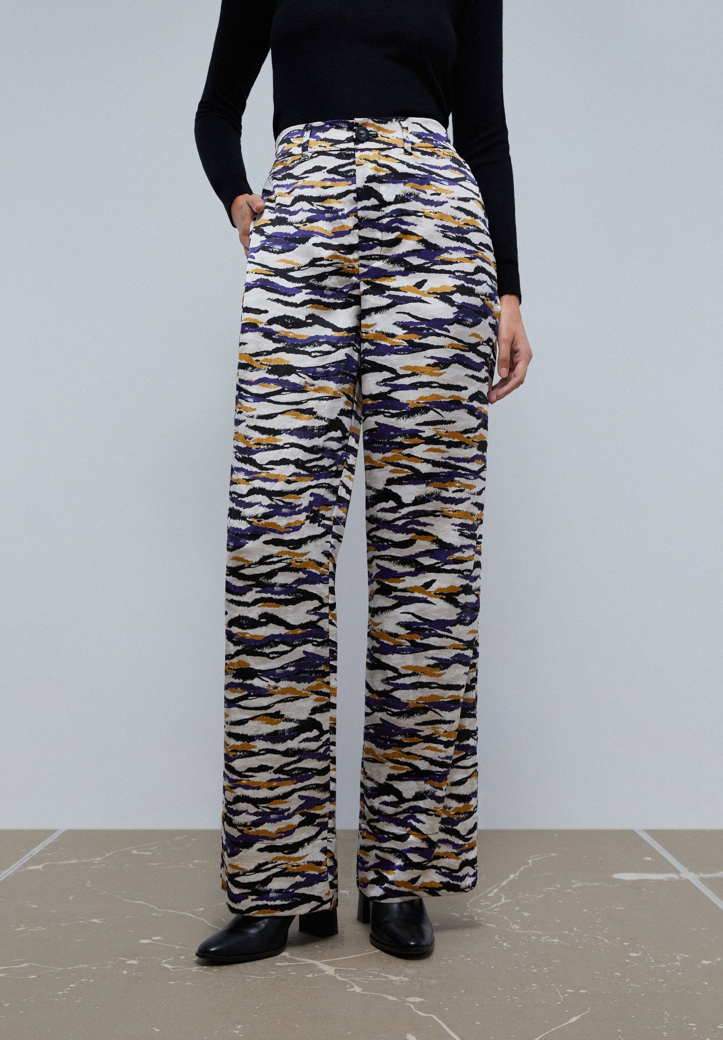 SATIN ZEBRA TROUSERS