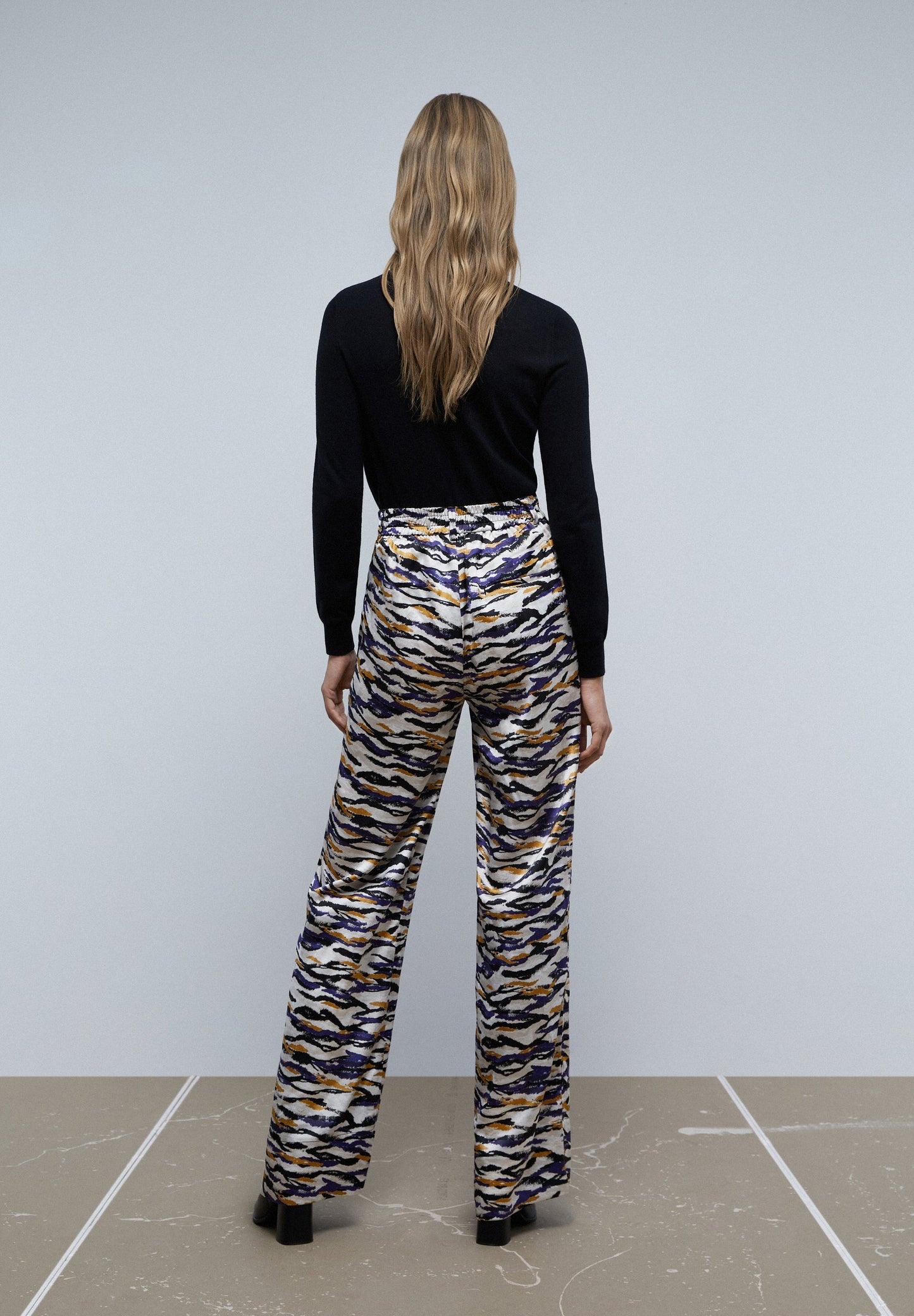 SATIN ZEBRA TROUSERS