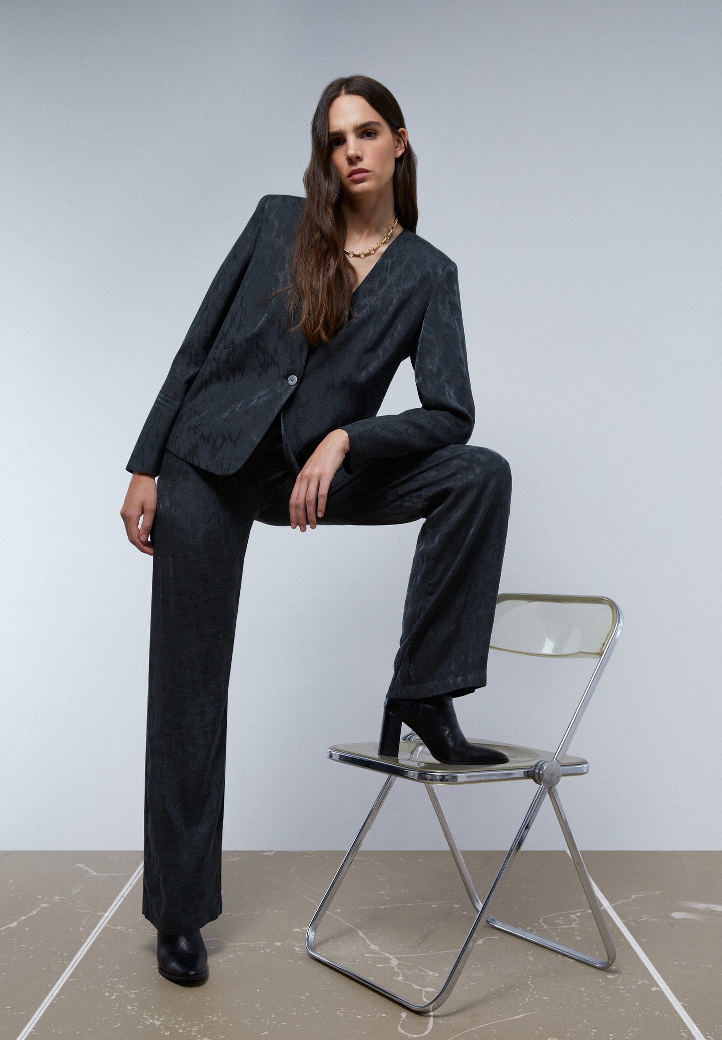 ANIMAL PRINT TROUSERS WITH DARTS