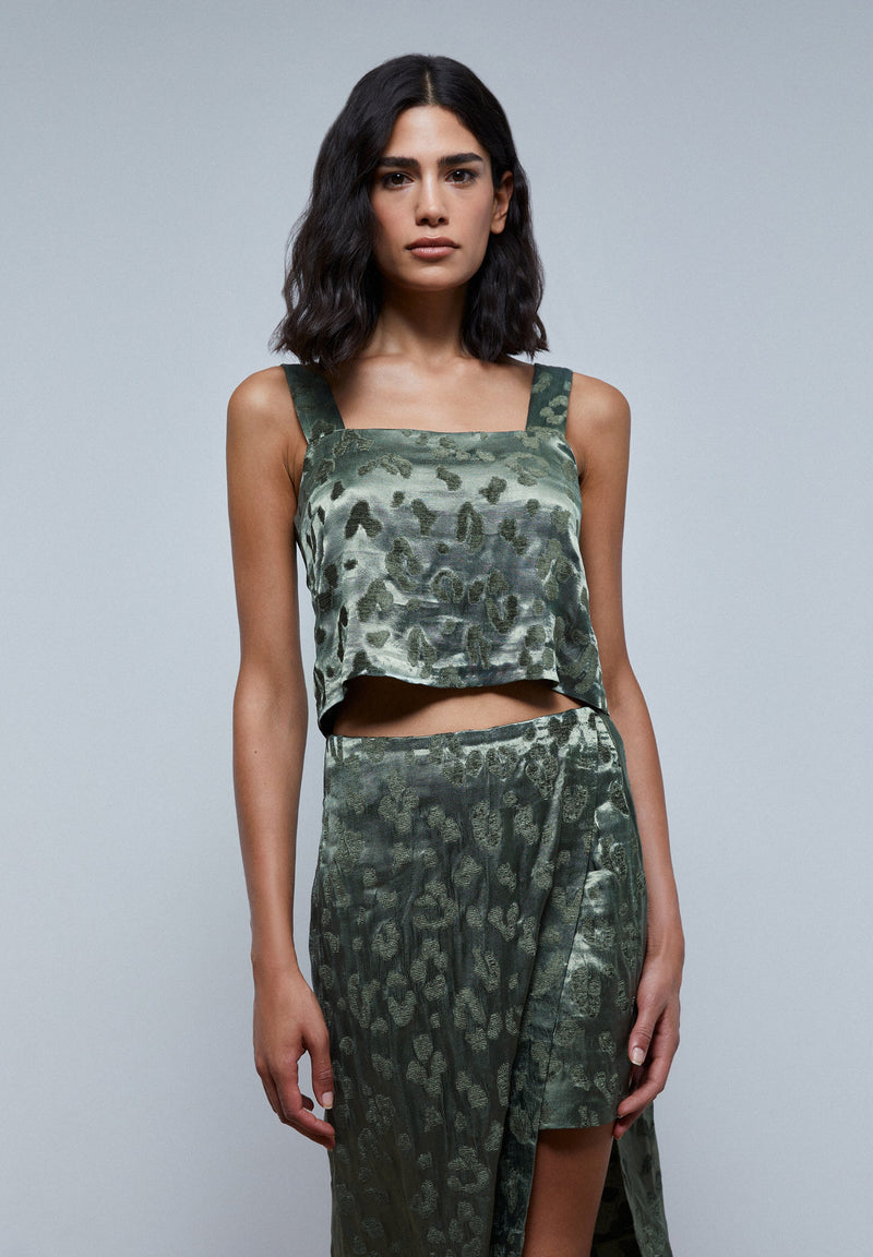ANIMAL PRINT VELVET TOP