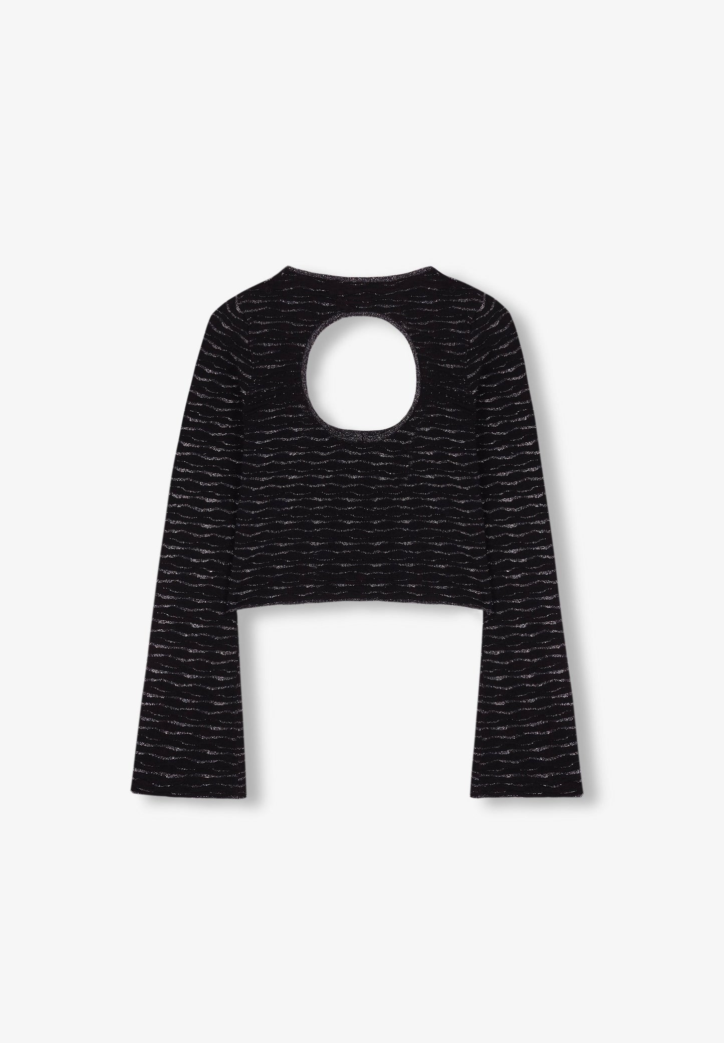 LUREX KNIT TOP WITH BACK DETAIL