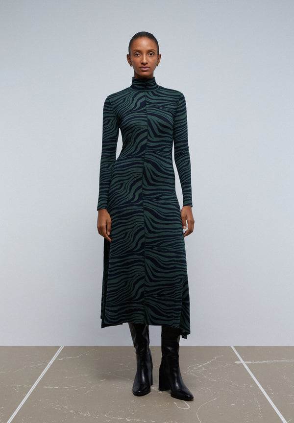 MIDI DRESS WITH ZEBRA PRINT