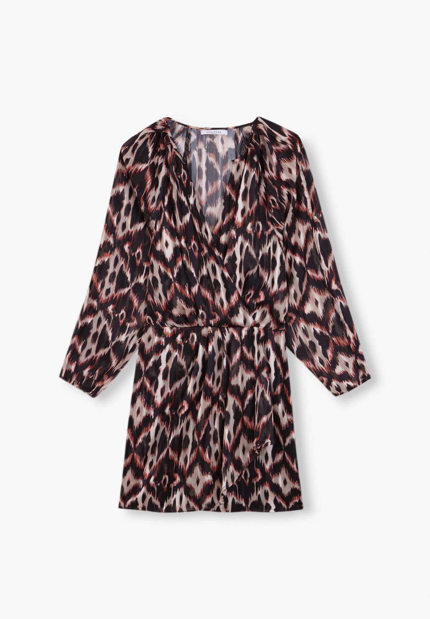 PRINTED DOUBLE-BREASTED MINI DRESS