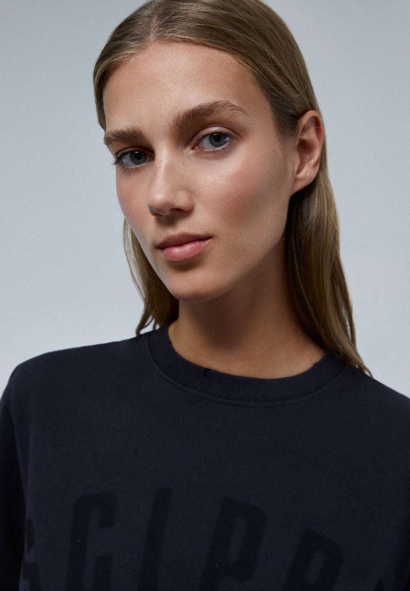 LOGO T-SHIRT WITH RIPPED DETAIL