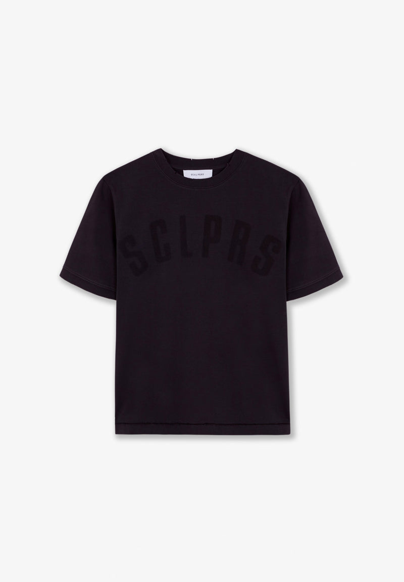 LOGO T-SHIRT WITH RIPPED DETAIL
