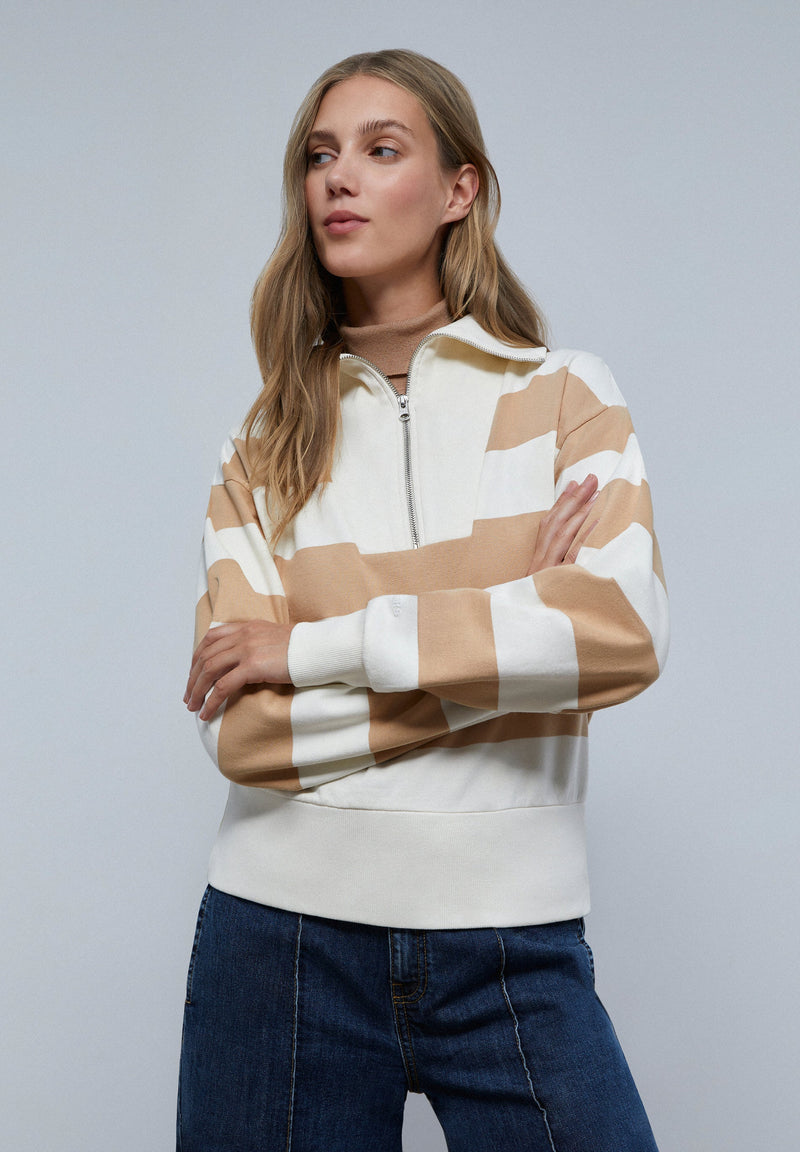 ZIP NECK SWEATSHIRT