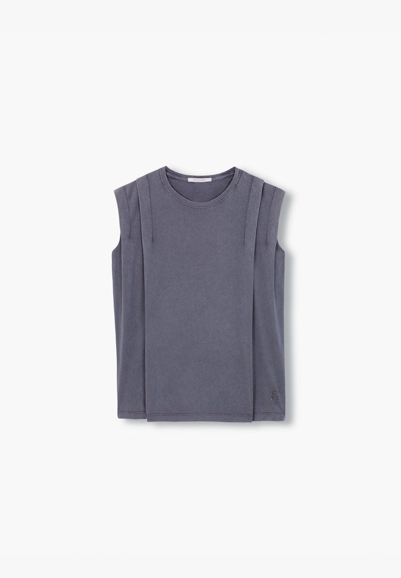 BASIC T-SHIRT WITH PLEAT DETAIL