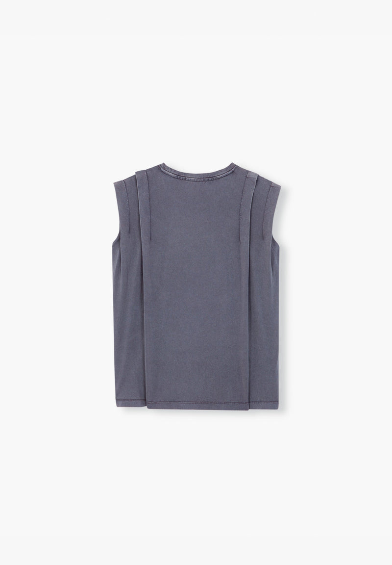 BASIC T-SHIRT WITH PLEAT DETAIL