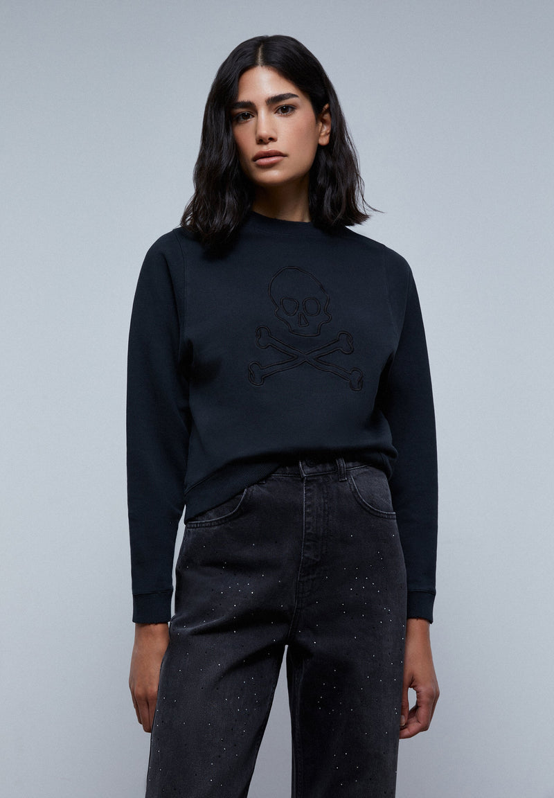 SWEATSHIRT WITH RELIEF SKULL