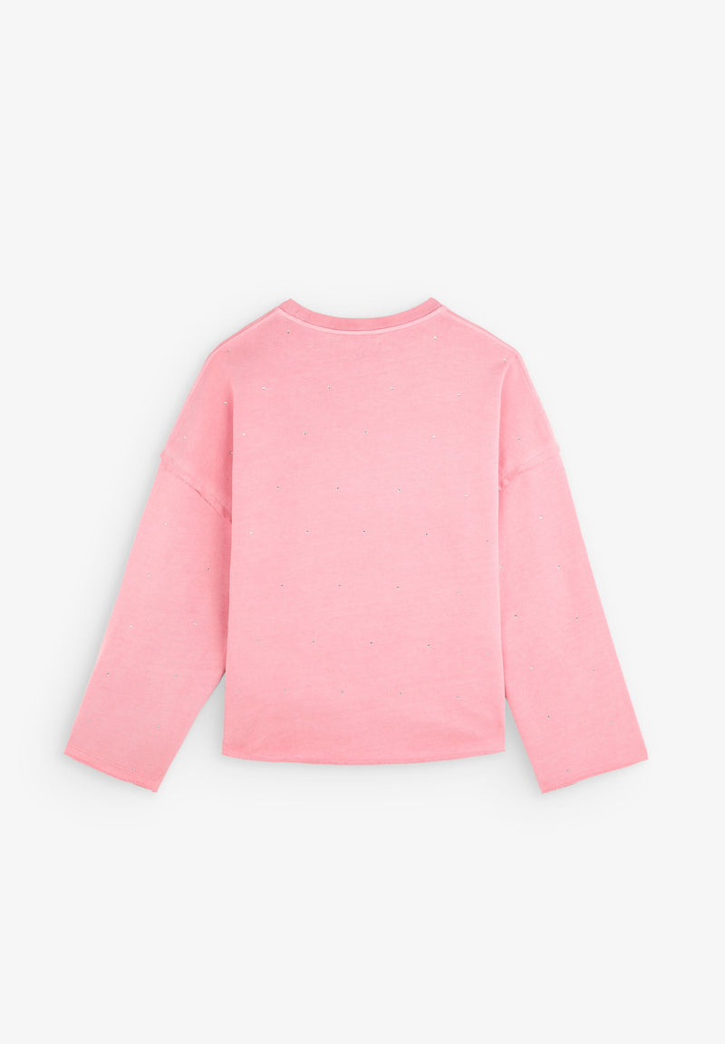 SWEATSHIRT WITH GLASS DETAIL