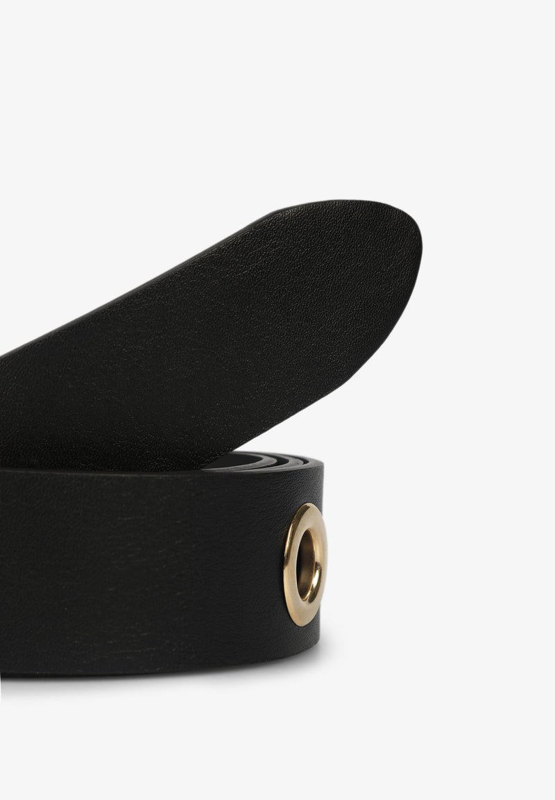 LEATHER BELT WITH EYELETS