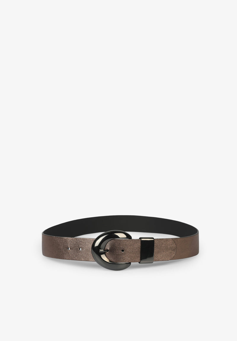 METALLIC LEATHER BELT