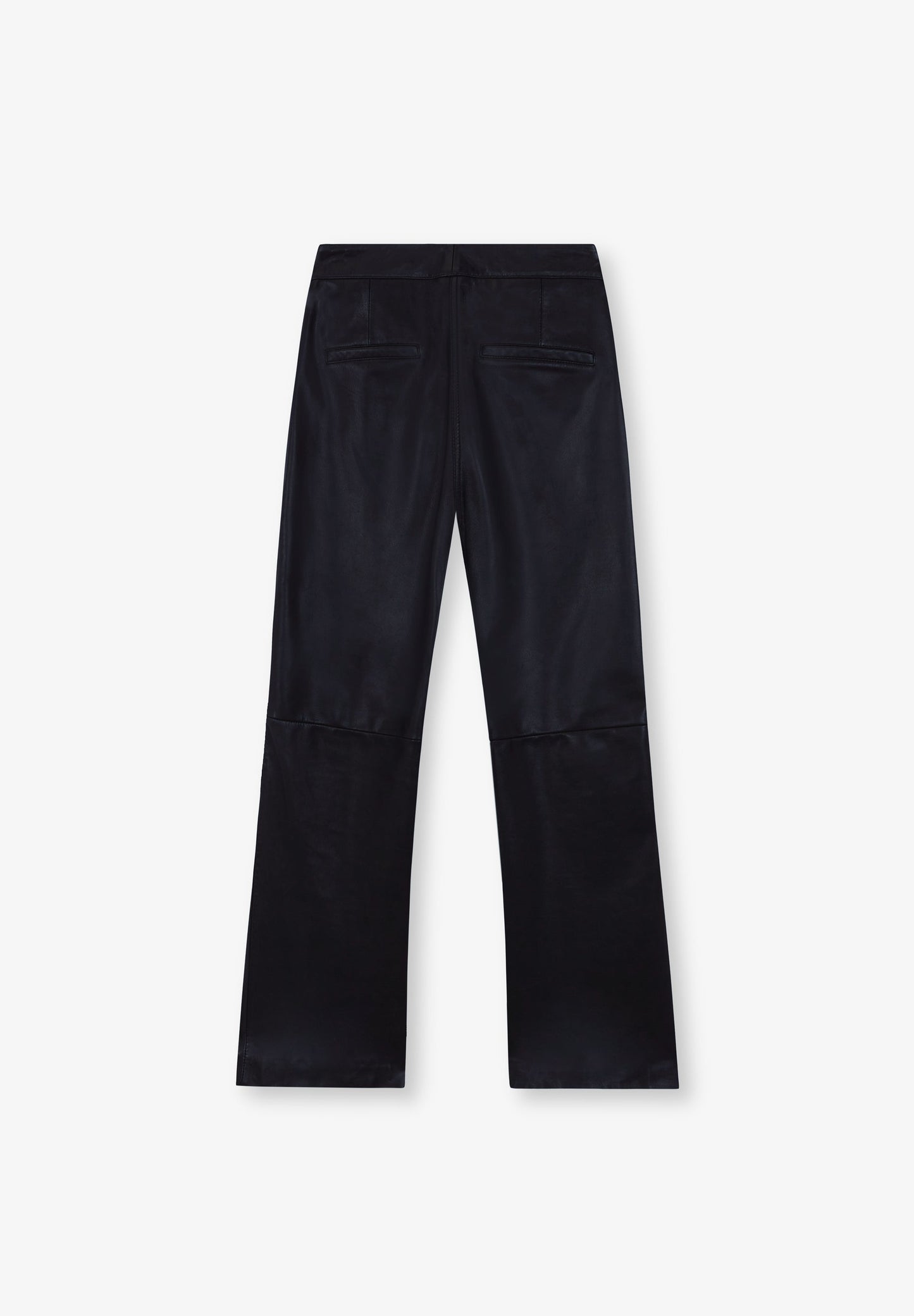 ANCKLE FLARE LEATHER TROUSERS