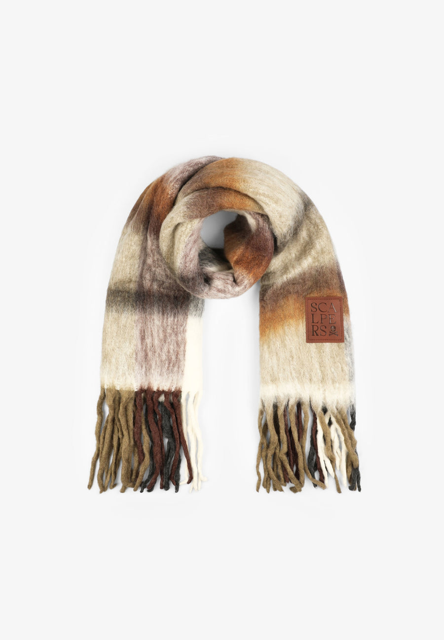 NATURAL CHECK SCARF