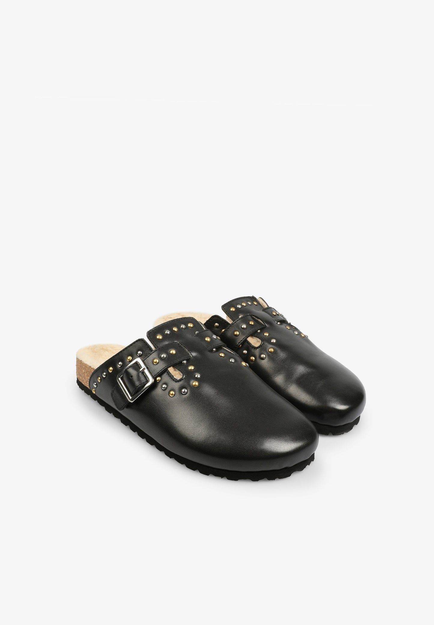 LEATHER CLOGS WITH STUDS