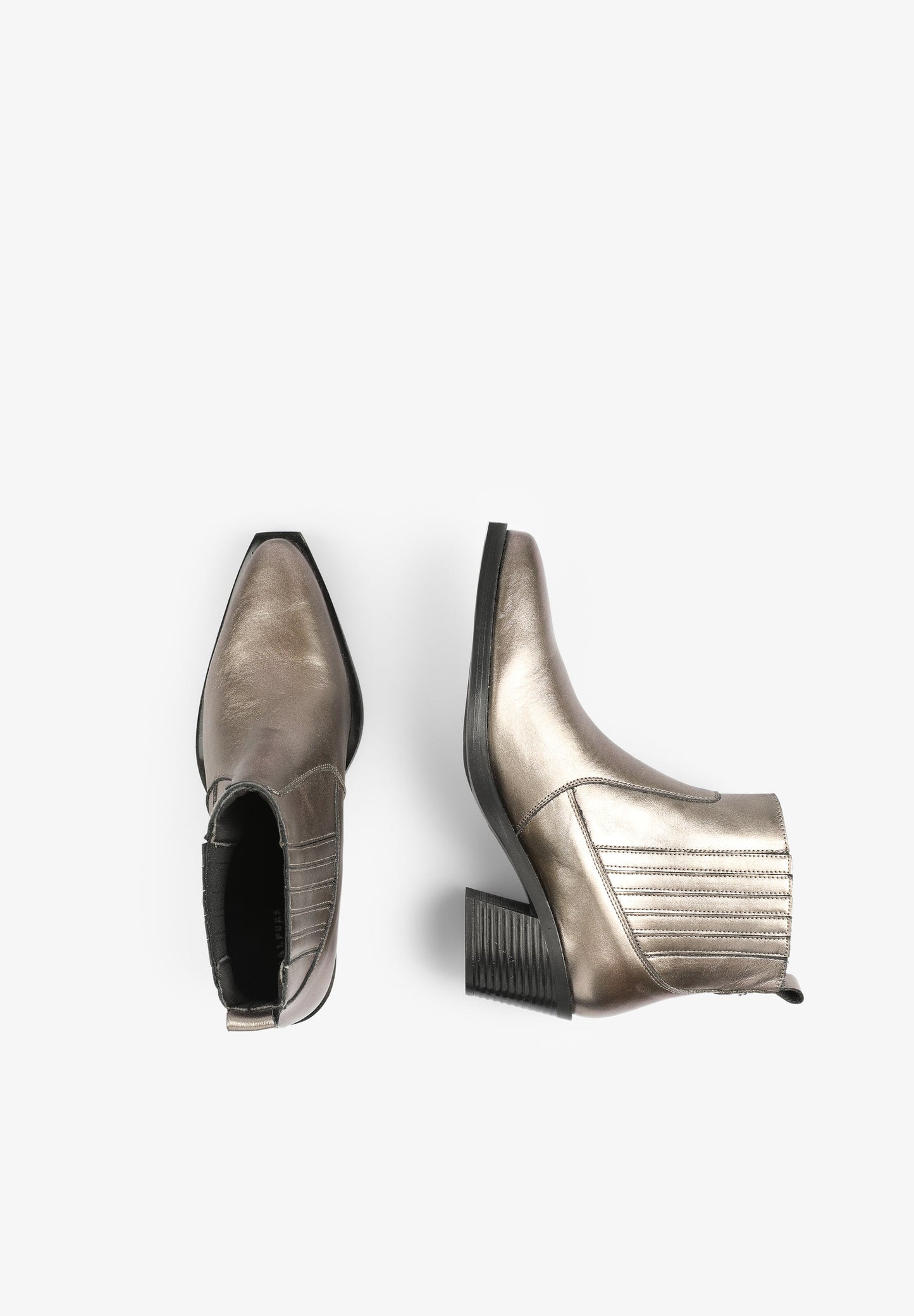 METALLIC COWBOY ANKLE BOOTS