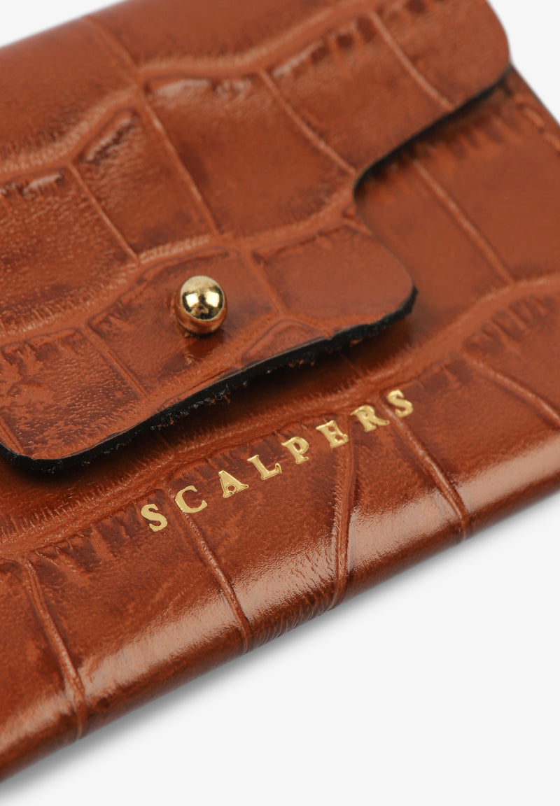 EMBOSSED LEATHER CARD HOLDER