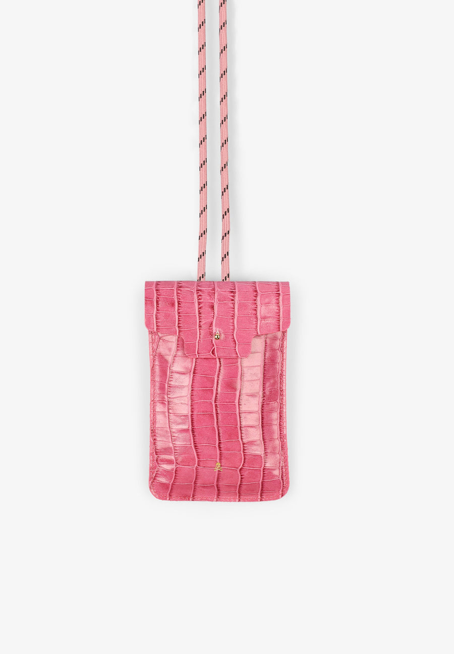 MOBILE PHONE CASE WITH LEATHER DRAWSTRING