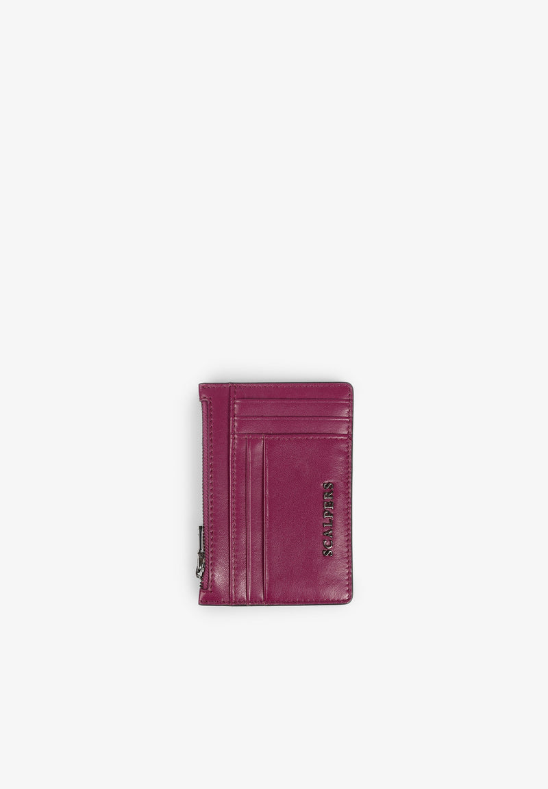 ZIPPED LEATHER CARD HOLDER