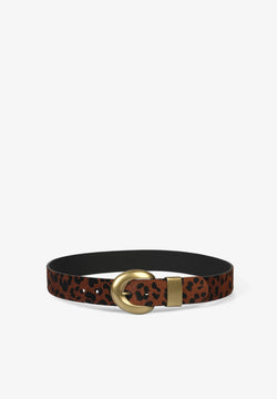 ANIMAL PRINT FUR BELT