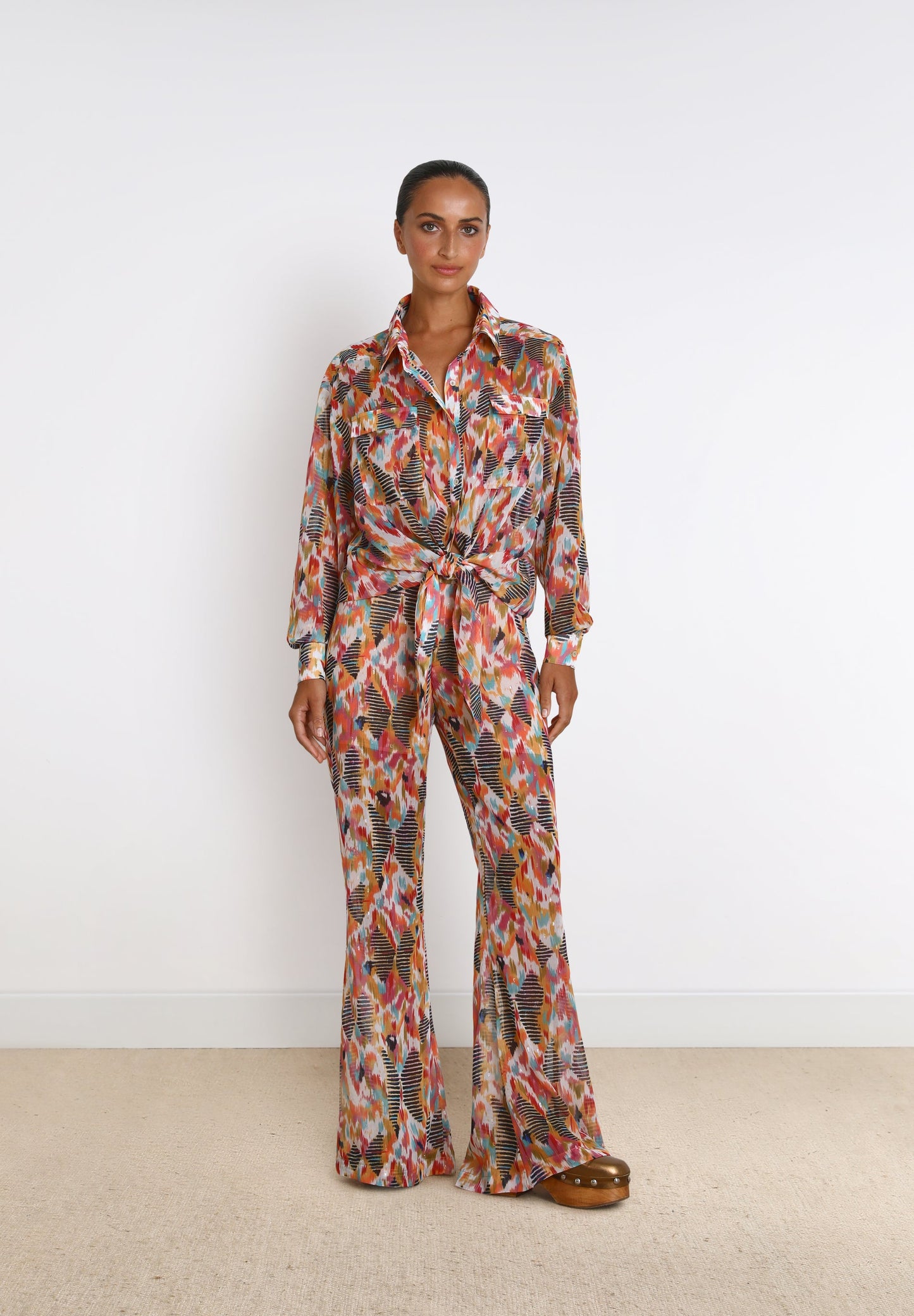 FLOWING PRINTED TROUSERS