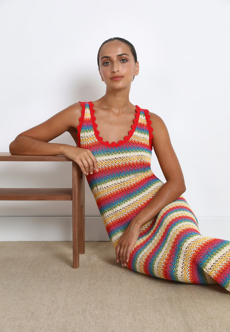 STRIPED CROCHET DRESS