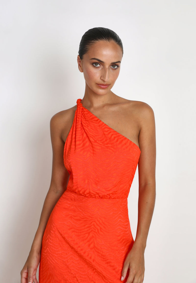 ASYMMETRIC MIDI DRESS