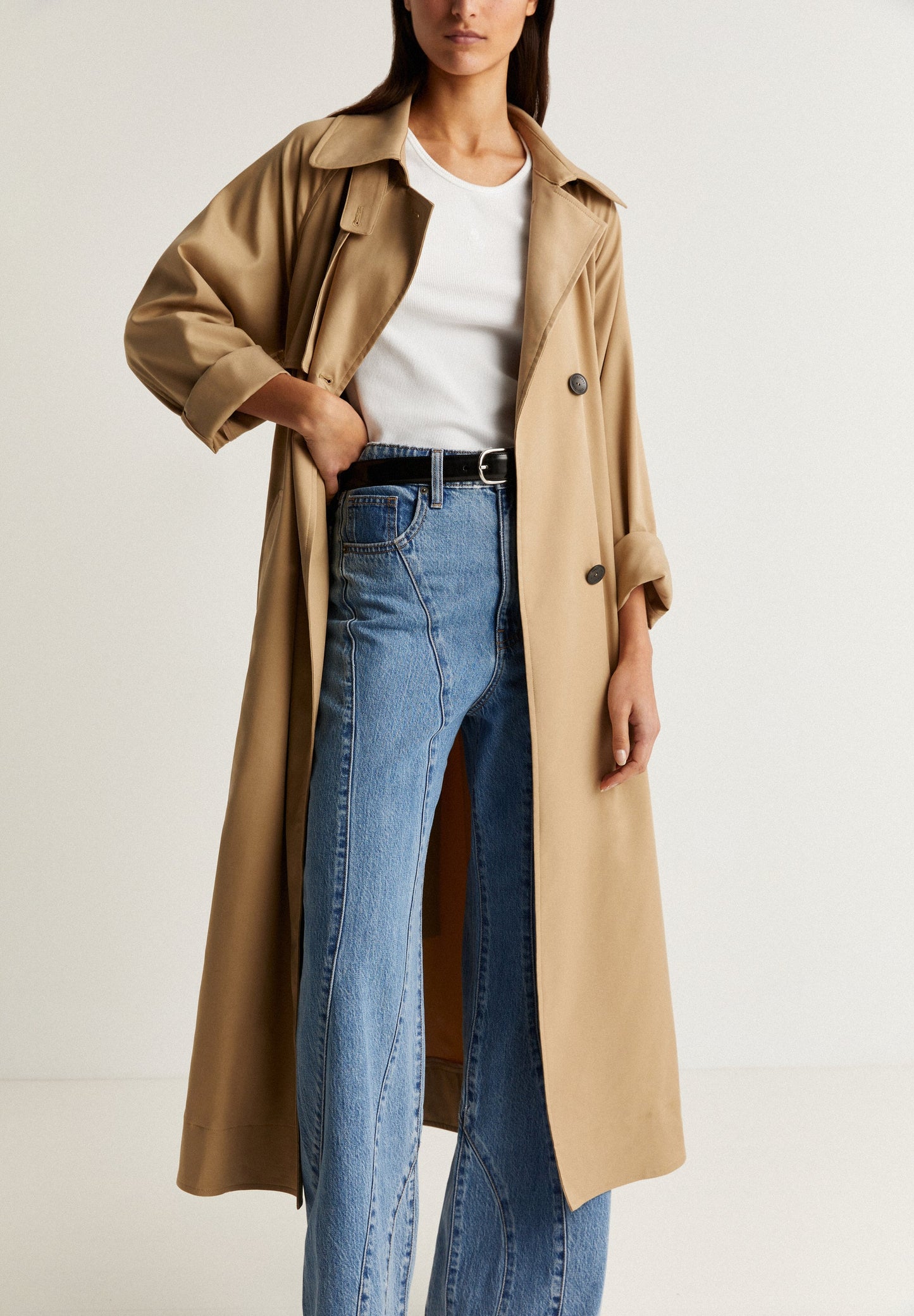 TRENCH COAT WITH SIDE VENT DETAIL