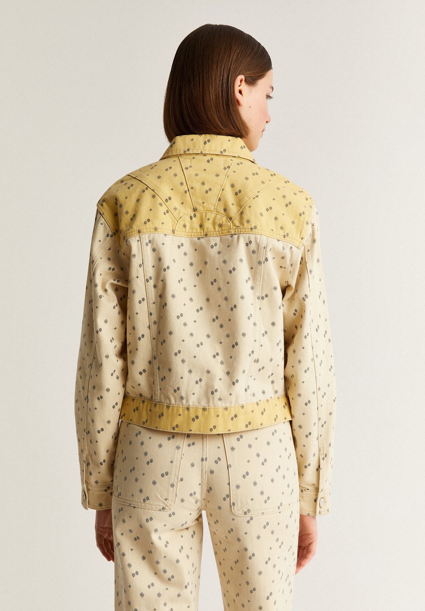 DENIM JACKET WITH ETHNIC MOTIFS