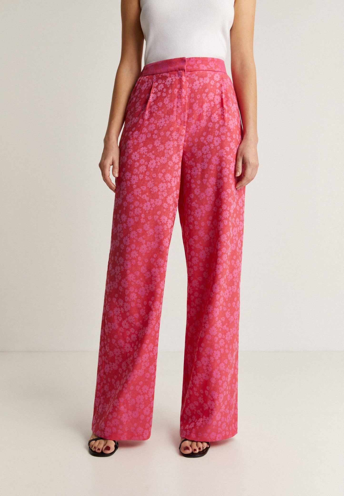 FLORAL JACQUARD TROUSERS