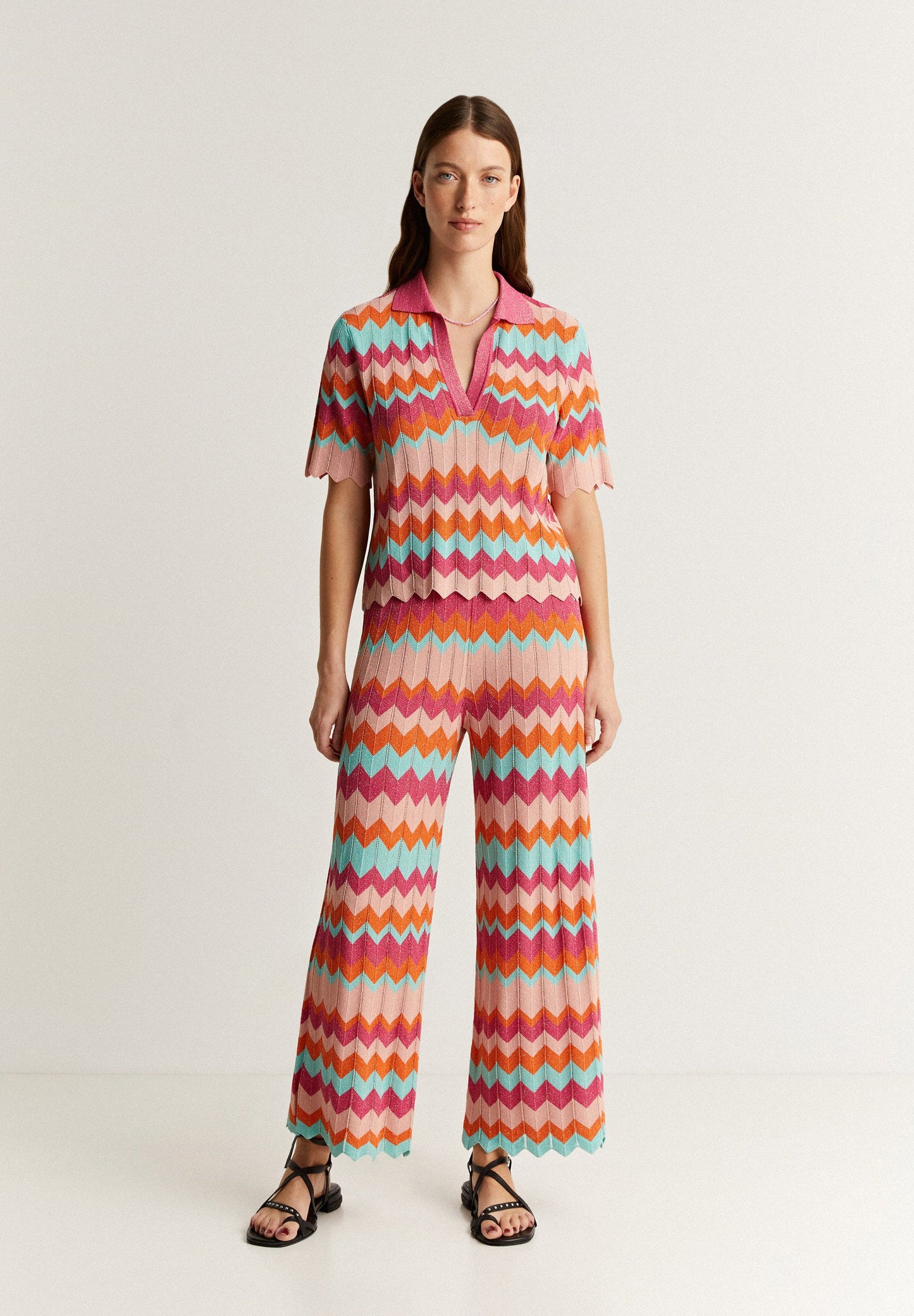 LUREX ZIGZAG KNIT TROUSERS