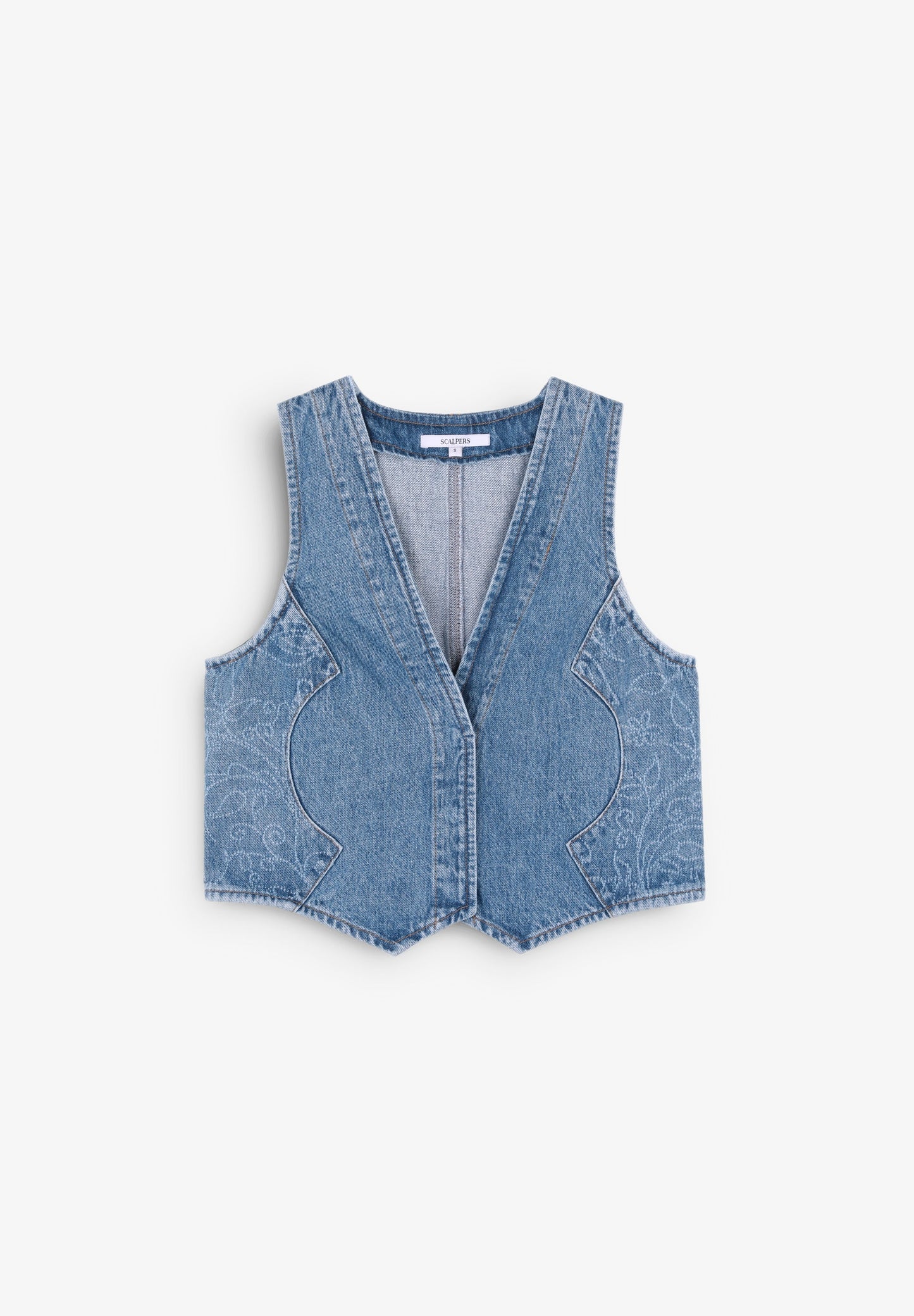 TEXTURED DENIM GILET