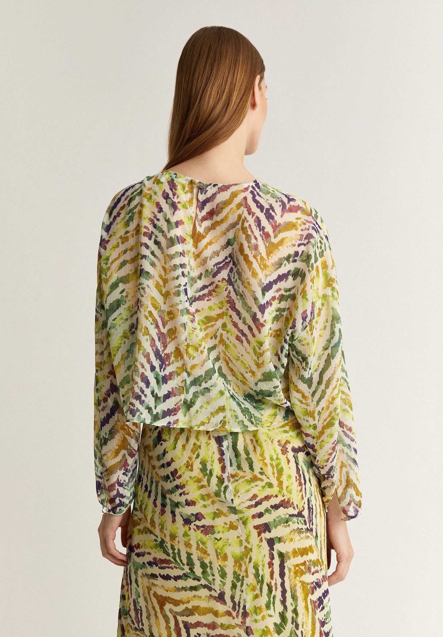 ZEBRA PRINT BLOUSE WITH GATHERING ON FRONT